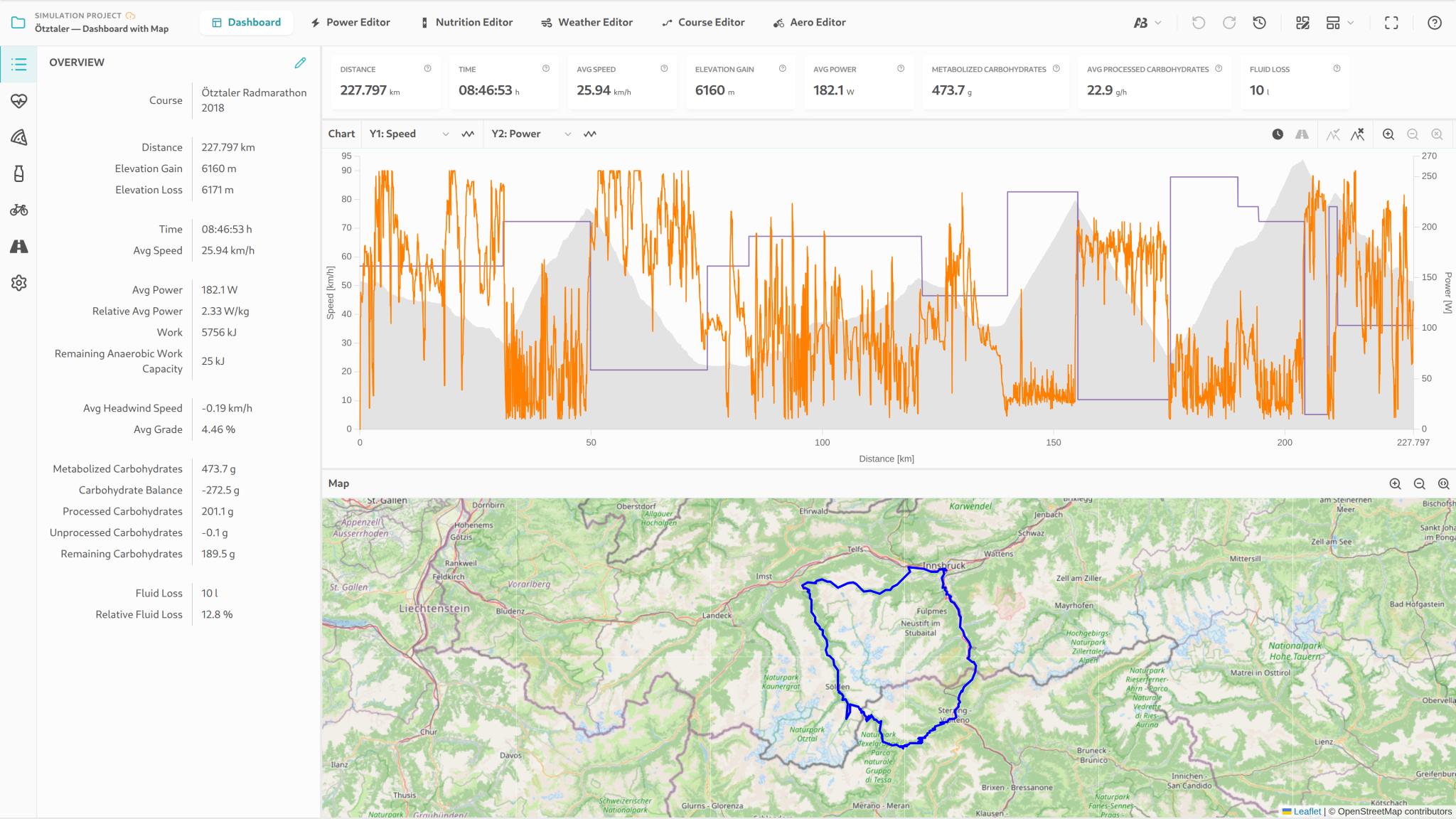 Interactive map with course route overlay