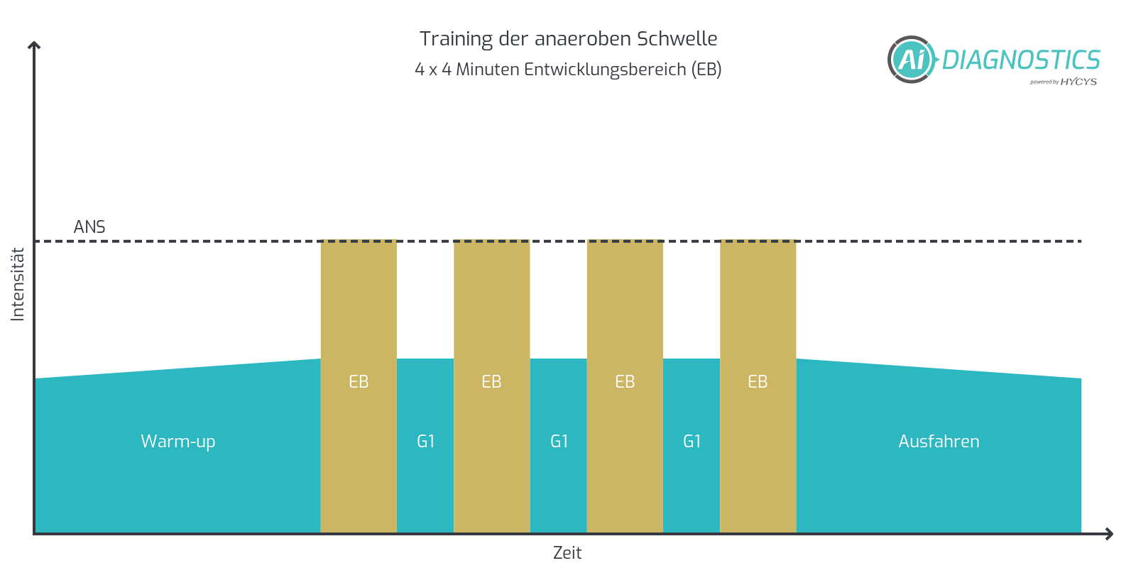 Trainingseinheit: 4-Minuten-Intervalle im Bereich der anaeroben Schwelle (EB)